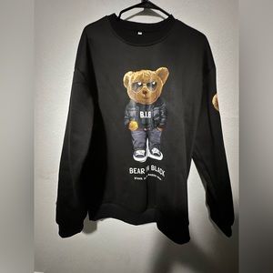 Bear in Black sweatshirt Print Logo